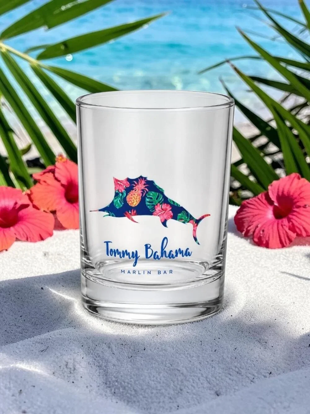 Tommy Bahama Marlin Bar Tropical Double Old Fashioned Rocks Glass